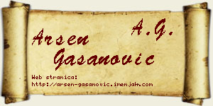Arsen Gašanović vizit kartica